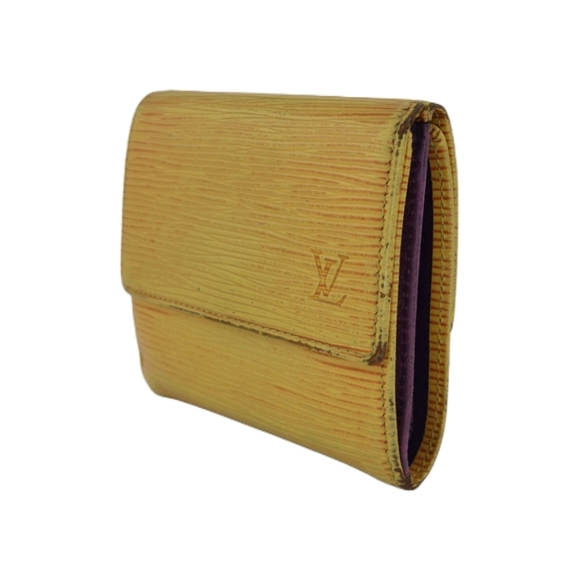 LV LOUIS Vuitton LA KOBE Edition Yellow Purple Epi Leather compact Wallet - Picture 4 of 12
